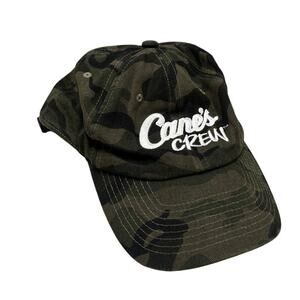 Rare Raising Canes “Cane’s Crew” Camo Print “One Love” Soft Cotton Hat 💚